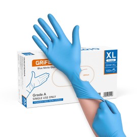 Blue Nitrile Gloves Large, Disposable, Powder Free & Latex Free, Examination Gloves for Medical, Laboratory, Food Safe & Cleaning Use – 100 Pack
