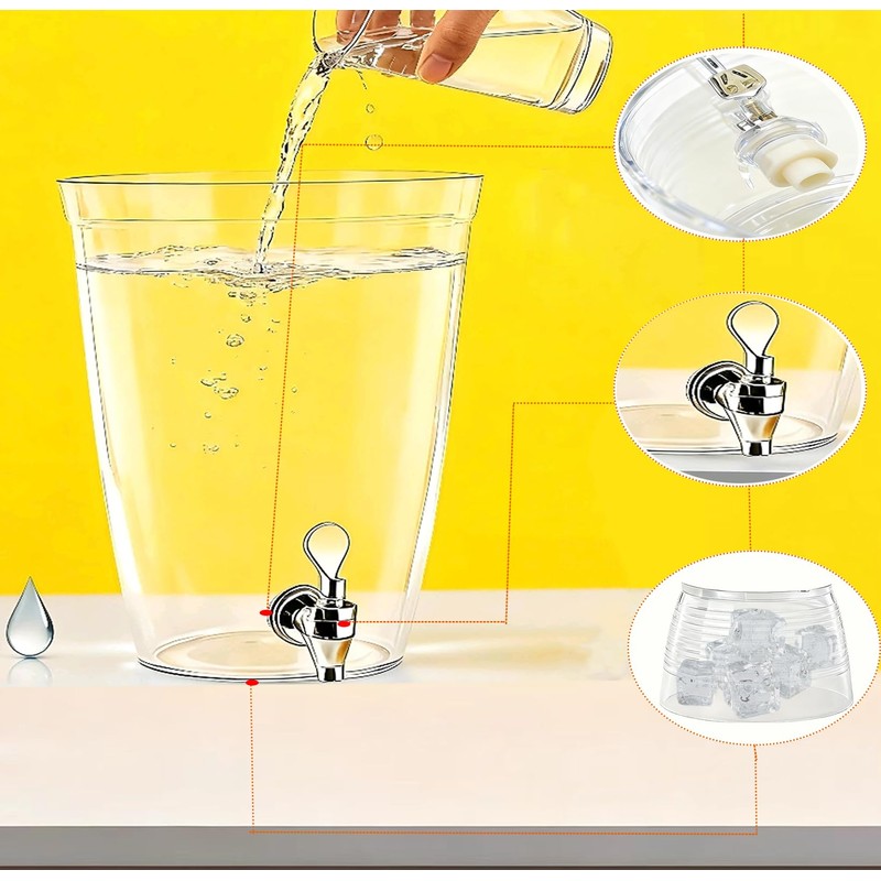 2 Pack Food Grade Beverage Dispenser with Spigot, 2.7 Gallon