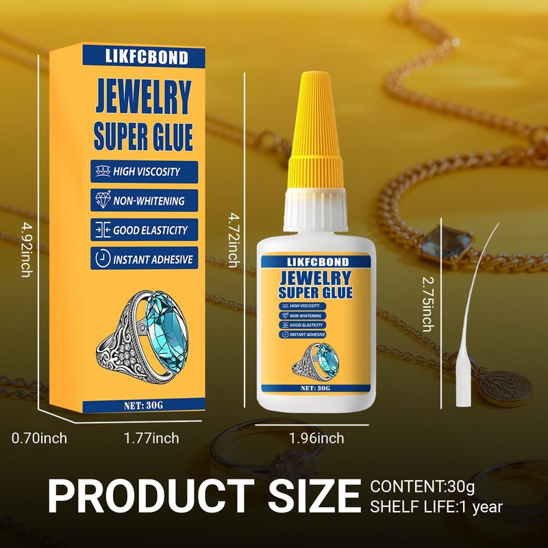 LIKFCBOND Jewelry Glue 30g Clear, Elastic String Adhesive Kit, Super