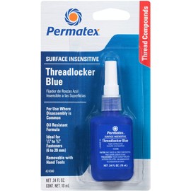 Permatex Permatex 24300 Surface Insensitive Threadlocker Blue, Thread Lock & Screw Glue for Bolts Nuts & Fasteners to Prevent Loosening & Corrosion, Removable with Hand Tools 10 ml