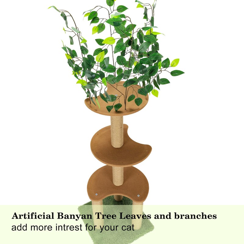Cat Tree with Leaves, Cat Tower for Indoor Cats, Cat