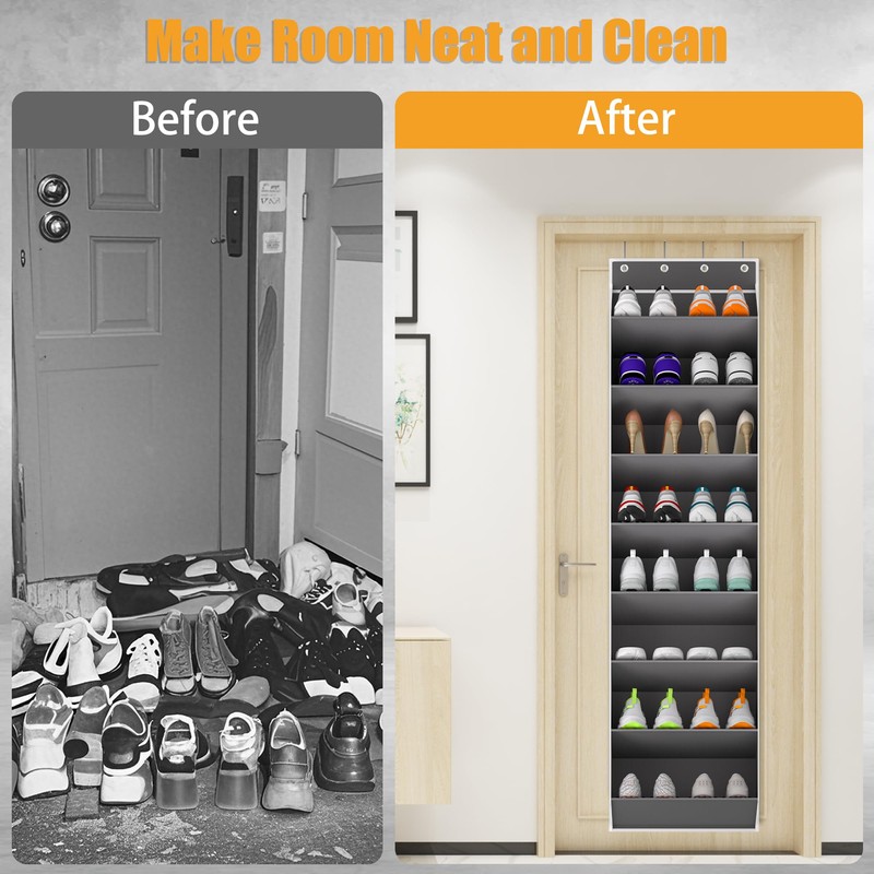 KYEVIS Over The Door Shoe Organizer Storage Fit 16-24 Pairs