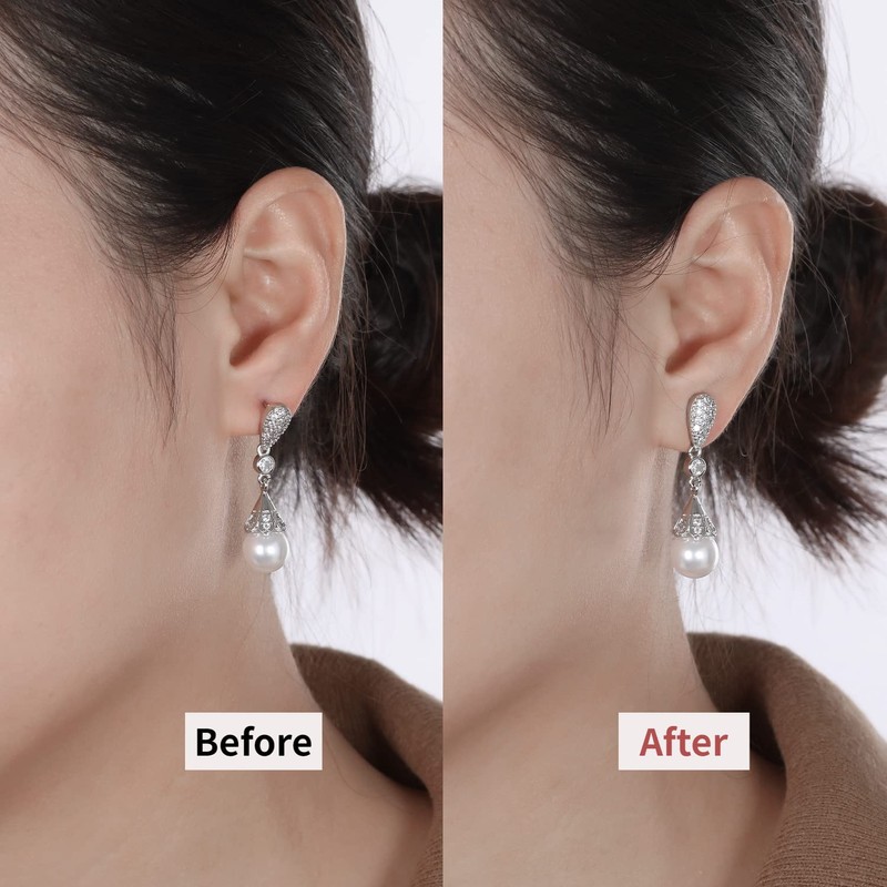 Earring Backs for Droopy Ears, 18K Gold Silicone Earring Backs
