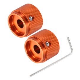 QUARKZMAN 2 Pieces Guitar Knobs Metal Volume Tone Control Dome Knobs 6x20x15.5mm Potentiometer Knobs with Wrench for Electric Guitar Bass Orange Red