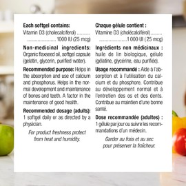 Webber Naturals Vitamin D3 1000 IU, 240 Softgels, For Healthy Bones, Teeth, and the Maintenance of Good Health