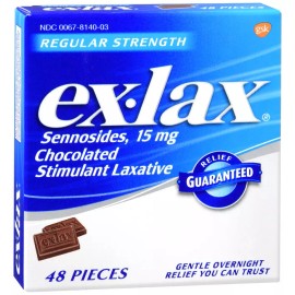 EX-LAX CHOCOLATE 48CT   sennosides ORAL TAB CHEW 15 MG X   2  BOXES