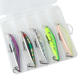 Crazy Fish Silver Fishing Lures Hard Sinking Bait Minnow Swimbait Crankbait with Treble Hook 3D Fishing Eyes 14g 11cm for Bass Trout Walleye Redfish