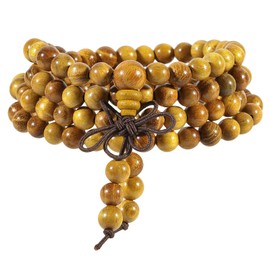 Nupuyai 108 Mala Beads Player Wood Bracelet Men Women, Beaded Wrap Bracelet Tibetan Necklace Meditation Yoga Jewelry