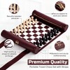 ThreeMoves Roll Up Chess Set - 11" Foldable Leather Chess