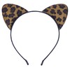 Leopard Grain Cat Ears Headband Brown