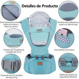 Portabebé Asiento de Cadera，ZJTZJY Canguro para Bebé Ergonómico para Niños, Mochila portabebe para Bebés Niños Pequeños Recién Nacido 0-36 Meses