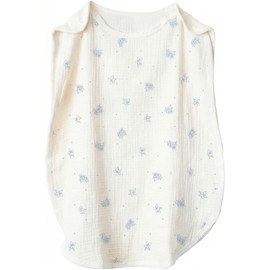 【Warm 6-Layer Design】 Winter Coperta Sleeper for Baby, Gaze for Newborn 【Fully Separable, Fluffy 100% Cotton Gauze】 (4-Layer Gauze, Blue Flower)