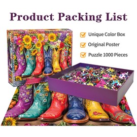 Puzzles 1000 Pieces for Adults jigsaw puzzles for adults-Flower Boots-1000 Piece Puzzle Classic Educational Games Beautiful Decoration Puzzle