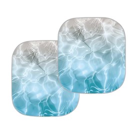 HUISEFOR Blue Ocean Car Windshield Sunshades for Front Window Water Wave Window Sun Shades Foldable 2-Piece Car Sun Shades Blocks UV Rays Sun Visor Protector,Keep Your Vehicle Cool