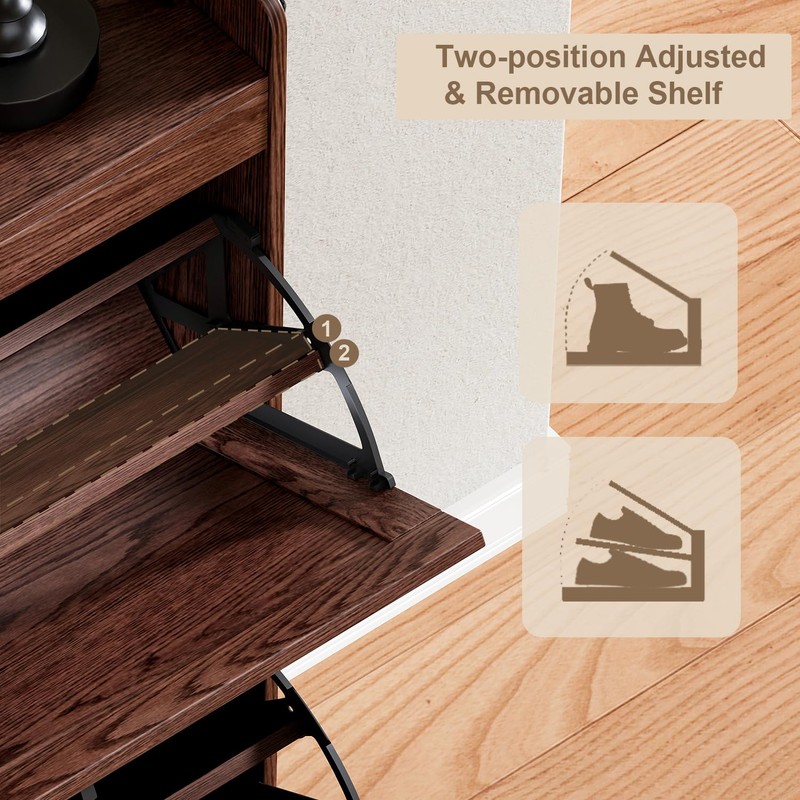 ChooChoo Shoe Storage Cabinet with 2 Flip Drawers, Deodorizing Shoe