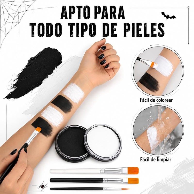 2PCS Pintura Cara, Pintura Corporal de Cara, Pintacaritas Base Agua
