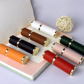 Kimming Portable Perfume Refill 5 Empty Bottles ml Leather Case - Pink / 키밍 휴대용 향수 리필5 공병ml 가죽 케이스 - 핑크