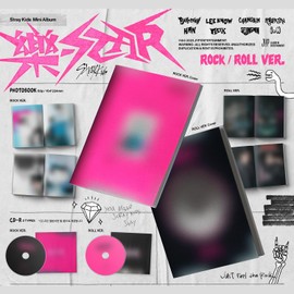 Stray Kids - Rock Star (Strandard - Roll Ver.) Photobook + CD-R + Photocard + Panorama Mini Poster + Unit Photocard + Sticker + 2 Pin Badges + 5 Extra Photocards