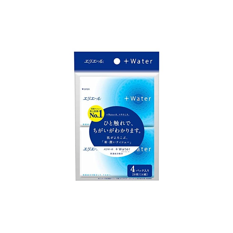 エリエール +Water(プラスウォーター) ポケットティッシュー 4P