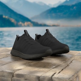 Shoes for Crews Non Slip Work Shoes for Women, Slip Resistant Shoes for Nurses, Comfortable Womens Sneakers, Everlight, Black, Size 6