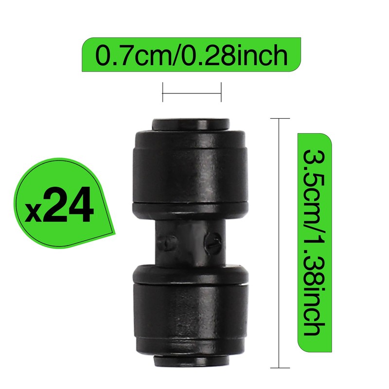 MIXC 20 Pack 1/4" Drip Irrigation Coupling Connectors, Quick Connect