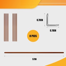 OUZUGIE 8-Pack 57 Inches, WPC Slat Wall Panel Trim,Corner Guard for High Grille (Teak)