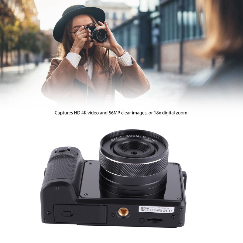 Wifi Digital Camera Dual Lens Front Rear 4K 64MP Portable
