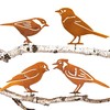 JYUECIAN Birds Garden Stake 4 Rust Decorative Garden Decoration for