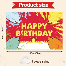 Cartoon Anime Geburtstagshintergrund, 150 x 100cm Rot Weiß Gelb Fotohintergrund Happy Birthday-Banner Partydekorationen Zubehör für Cartoon-Spielthemen Kindergeburtstage Feiern