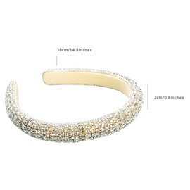 scicent Hair Accessories Non-Slip Rhinestone Padded Hairbands for Girls Wide Padded Head Band Embellished Crystal Hair Bands Sparkly Hair Decoration Bling Bling Hair Hoops - 26810