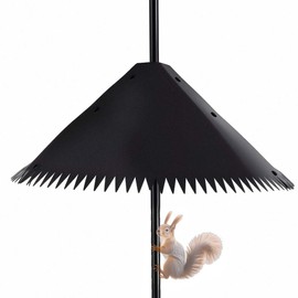 Metal Squirrel Baffle for Bird Feeder Pole, 19" Black Pricked Edge 2025 Outdoor Pole Mount Bird Food Guard Raccoon Baffles for Shepherd Hook, 1 Pack