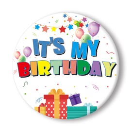 HAHZY Happy Birthday Pin, 2.3'' It's My Birthday Pin, Birthday Girl Pin Birthday Boy Pin, Birthday Button for Women Men, Birthday Button Pin for Boys Girls, Birthday Gifts Party Decorations Supplies