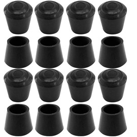bociloy 16Pcs 3/4 Inch Round Chair Leg Caps, Flexible Rubber Tips Cover Furniture Foot Protectors Floor Protection Non-Slip Table End Caps for Home Office, Black(Fit: 19mm to 20mm)