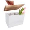 Zerodeko Wooden Cotton Swab Container with Lid Partition Cosmetic Pad