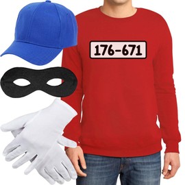 Tank Buster Bandits Costume Men's Sweater + Hat + Mask + Gloves Sweatshirt - xxl