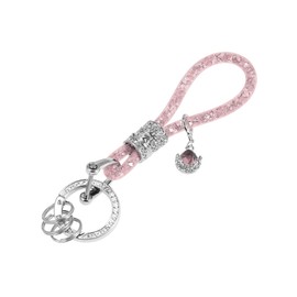 A ABSOPRO Car Faux Crystal Keychain Ring Key with Bling Rhinestones Pink Item Replacement