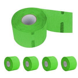 Barber Neck Strips - 5 Rolls 500 Strips Green, Disposable & Flexible Paper Neck Strips Barber Supplies for Salon Hair Cutting & Stylist, Water Resistant and Self-Adheres to Neck