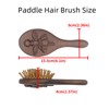 Rhinenet Paddle Hair Brush Handmade Wooden Air Cushion Comb Black
