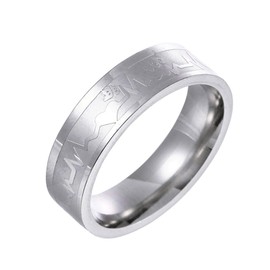 Crymystal Titanium Steel Heartbeat Couple Ring I Love You Promise Ring Wedding Band Valentine Engagement Promise Couple Ring Jewelry for Him and Her Best Gift （Size：9）