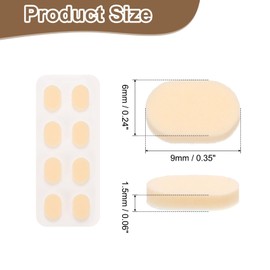 HARFINGTON 4 Pairs Eyeglass Nose Pads Soft Foam Anti Slip Glass Nose Pads Adjustable Non-Slip 1.5mm Self-Adhesive Oval Glasses Nose Pads for Plastic Frames Glasses, Skin Color