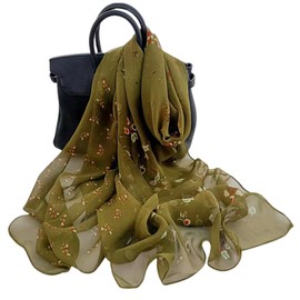 FAIRYGATE Schal Grün Damen großes Tuch Damen Elegant Halstücher für Damen Stola Fur Abendkleid Damen Chiffon Schals tücher Festlich Einfarbiger Schal A5321