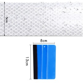 Reflektierende Klebeband 9m x 5cm, Reflektierende Aufkleber Selbstklebende Wasserdicht Aufkleber mit Schaber für Straße, Fahrräder, Helme, Motorrad(Weiß)