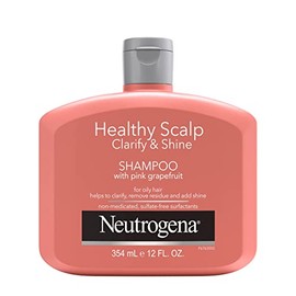 Neutrogena Champú exfoliante y aclarador del cuero cabelludo saludable para cabello graso y cuero cabelludo, fórmula antiresiduos equilibrada con pH d