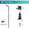 36" Cane Bolt Heavy Duty Drop Rod Gate Stopper Hardware,