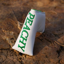 Big Teeth Golf Green Peachy Putter Covers,Blade Putter Cover White Putter Headcover Magnetic
