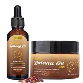 Aceite de Botana para el crecimiento del cabello, aceite de batana para el crecimiento del cabello, pasta de batana cruda, mascarilla de Botana natural 100% pura de Honduras, nutre el cabello dañado, evita la pérdida de cabello (1 unidad + 1 unidad)