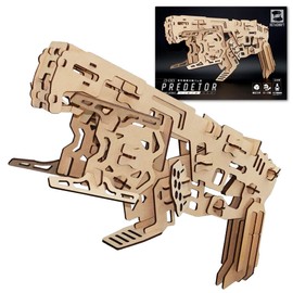 Acton Craft Transforming Rubber Band Gun Predator Craft Kit, Made in Japan, Wood Puzzle, 3D Puzzle, Craft Kit, Adults, High Grade, Kids
