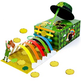 luck sea St Patricks Day Crafts for Kids: Leprechaun Trap DIY Kit Arts Toys Gifts for Classroom Activities Party Supplies Decorations(Style 4)