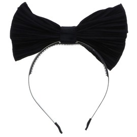 Motique Accessories Girls Velvet Ribbed Stand Up Bow Headband - Black