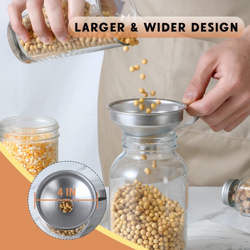 Aozita 18/8 Stainless Steel Spice Funnel with Handle for Spice